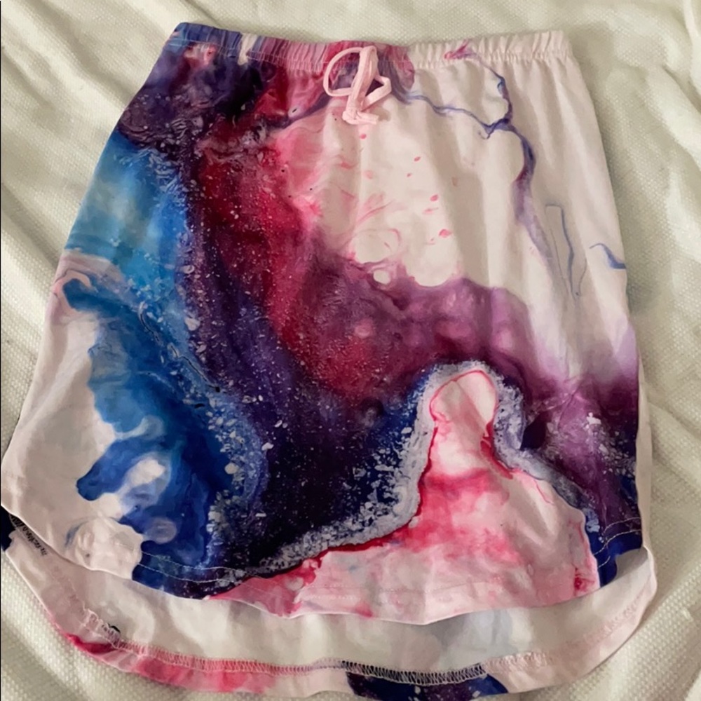Form-fitting galaxy skirt
